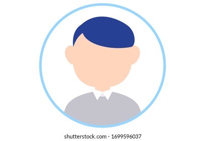 Faceless person icon with blue frame