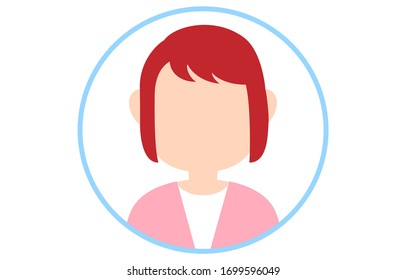 Faceless person icon with blue frame