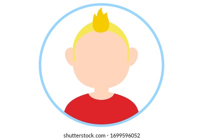 Faceless person icon with blue frame