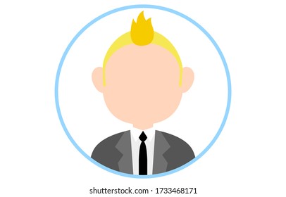 Faceless person icon with blue frame