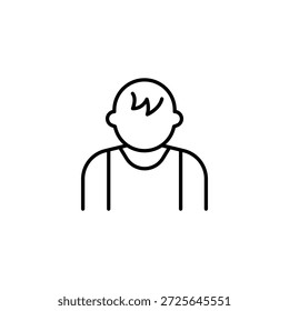 Icono de línea de persona sin rostro que representa el Perfil de usuario Avatar