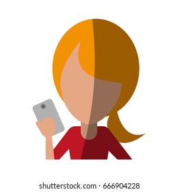 faceless person using smartphone icon image 