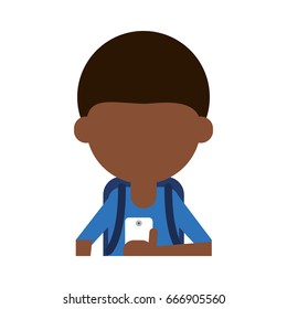 faceless person using smartphone icon image 