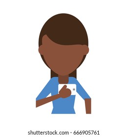 faceless person using smartphone icon image 