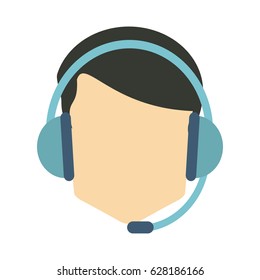 faceless person wearing headset icon image 