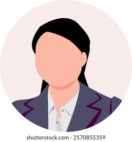 Faceless portrait of businesswoman   
in circle. 