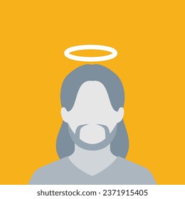 A Faceless Portrait of Jesus. Isolated Vector Illustration