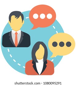 
Faceless professional boy and girl communicating with each other 

