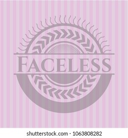 Faceless realistic pink emblem