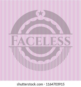 Faceless retro pink emblem