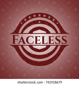 Faceless retro red emblem