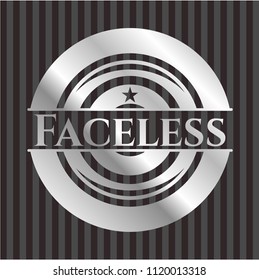 Faceless silver shiny emblem