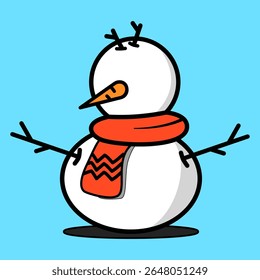Faceless snowman doll with scarf