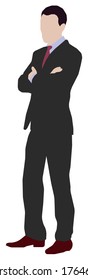 Faceless standing business man vector illustration
