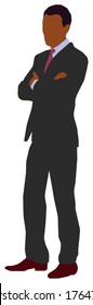 Faceless standing man vector illustration (Black people)