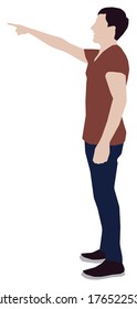 Faceless standing man vector illustration (pointing)