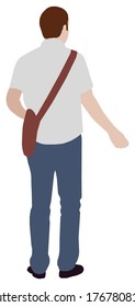 Ilustración vectorial del hombre de pie sin rostro (vista posterior)