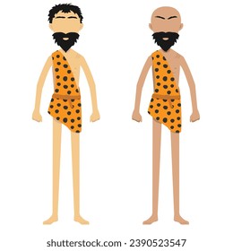 Faceless stone age cartoon characters