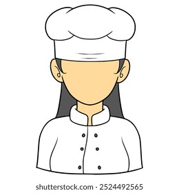 faceless woman chef illustration hand drawn isolated vector