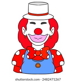 faceless woman clown illustration hand drawn isolated vector