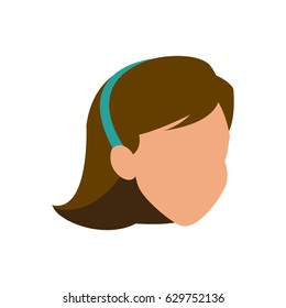 faceless woman head brunette diadem