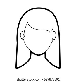 faceless woman with long straight hair icon image 