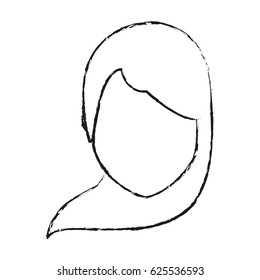 faceless woman with straight hair icon image vector illustration