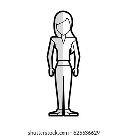 faceless woman with straight hair icon image vector illustration