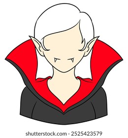 mulher sem rosto vampiro ilustração mão desenhado vetor isolado