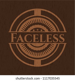 Faceless wood emblem. Retro