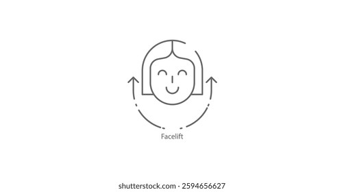 Facelift Anti-Aging Cosmetic Surgery Vector Icon