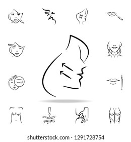 facelift icon. Detailed set of anti-aging procedure icons. Premium graphic design. One of the collection icons for websites, web design, mobile app