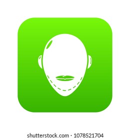 Facelift icon green vector isolated on white background