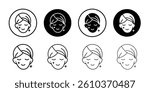 Facelifting procedure icon Black and white outline vector