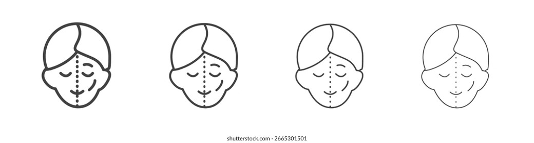 Facelifting Verfahren Symbol Konzept umreißen Symbol Design.