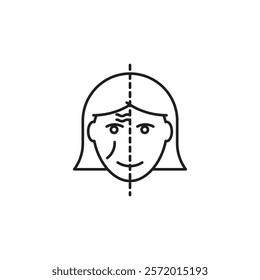 Facelifting procedure icon in liner stroke style