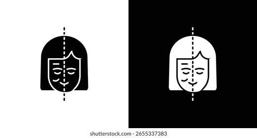 Facelifting procedure icon symbol collection. Flat vector stock illustration.