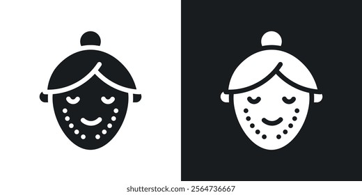 Facelifting procedure icons in flat syle