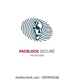 facelock fingerprint secure logo template design for brand or company and other
