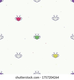 Facemask with face expression - vector background