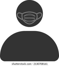 Facemask Icon Vector, Protect From Covid 19 Symbol