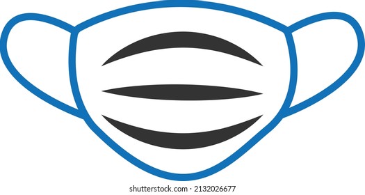 Facemask line icon blue vector 