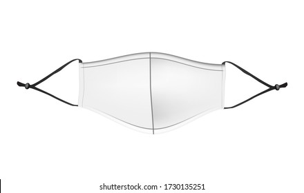 Facemask, Medical protective mask with Adjustable ear loops for fit and comfort isolated on white background. Disposable surgical facemask cover the mouth and nose. Healthcare and medical concept.