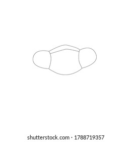 Facemask pictogram vector illustration. Doodle symbol. 