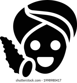 Facemask Vector Glyph Flat Icon