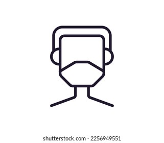 Facemask vector line icon. Premium quality logo for web sites, design, online shops, companies, books, advertisements. Black outline pictogram isolated on white background 