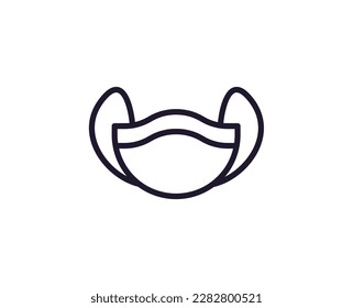 Facemask vector line icon. Premium quality logo for web sites, design, online shops, companies, books, advertisements. Black outline pictogram isolated on white background 