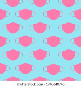 facemask Vector seamless pattern background.