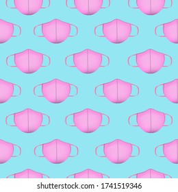 facemask Vector seamless pattern background.