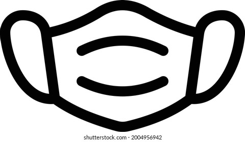 Femaschine auf weißem Hintergrund. Gesichtsmaske zum Schutz .thin Symbol.